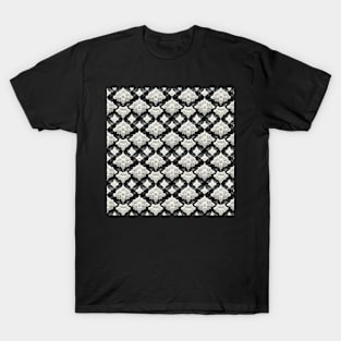 A Grey and White Lace Pattern T-Shirt